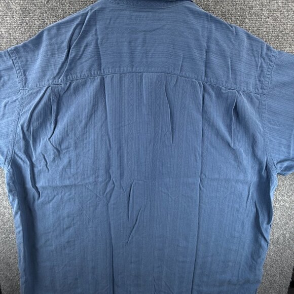 Tommy Bahama Striped Loop Short Sleeve 2XL Camp Silk Blue Beach Casual Men Shirt - Picture 11 of 11